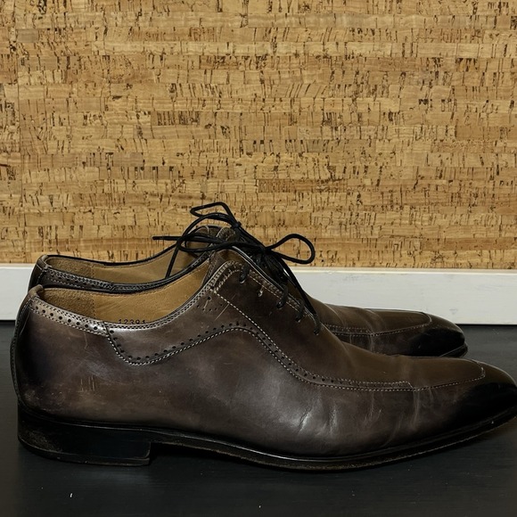 Magnanni‎ 13835 Dress Shoe Men\'s US Size 8  M Oxford Brown Gray Leather Lace Up main image 11